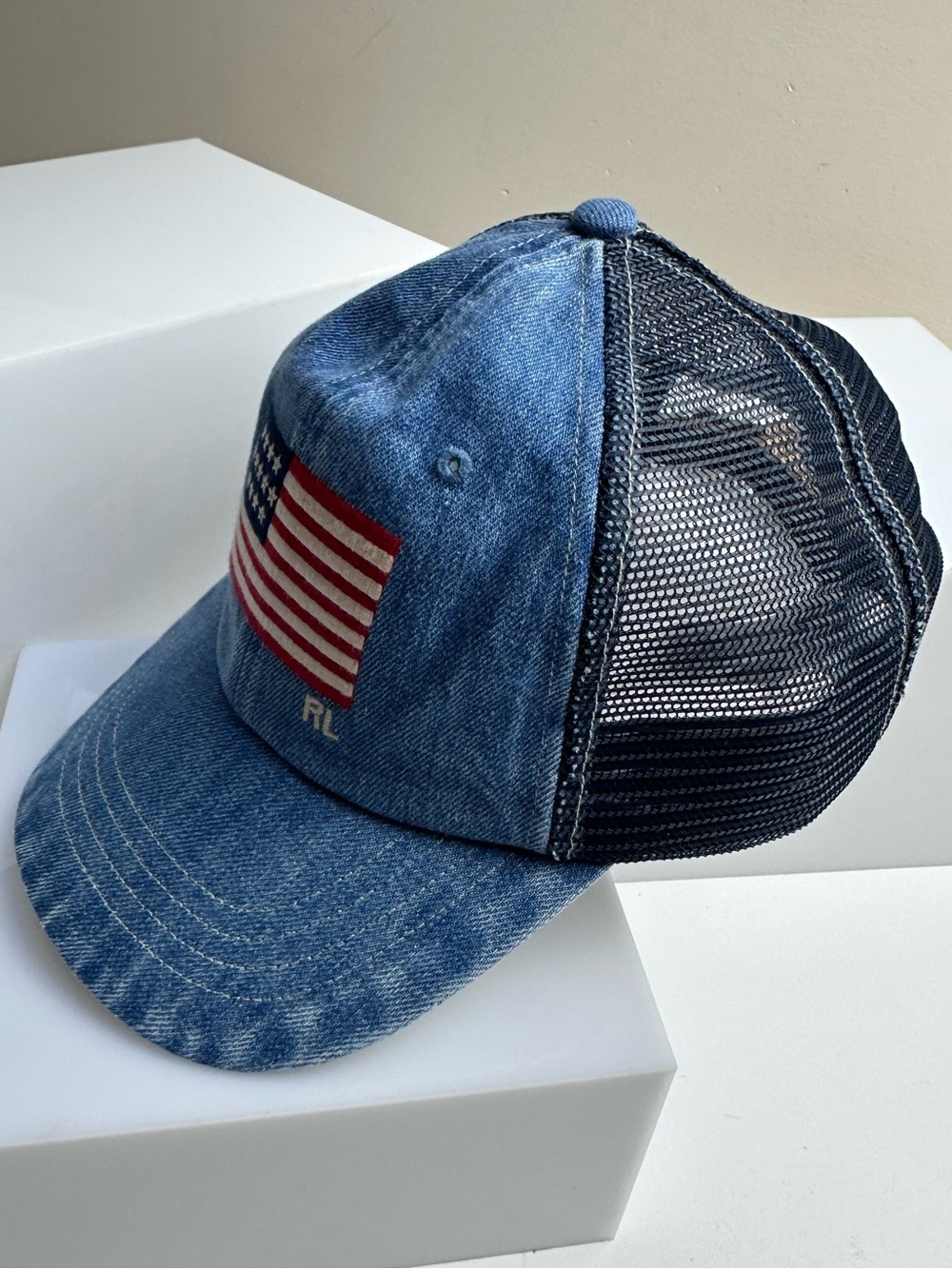 Polo Ralph Lauren Flag Trucker Ball Cap Hat NWT - Picture 8 of 10